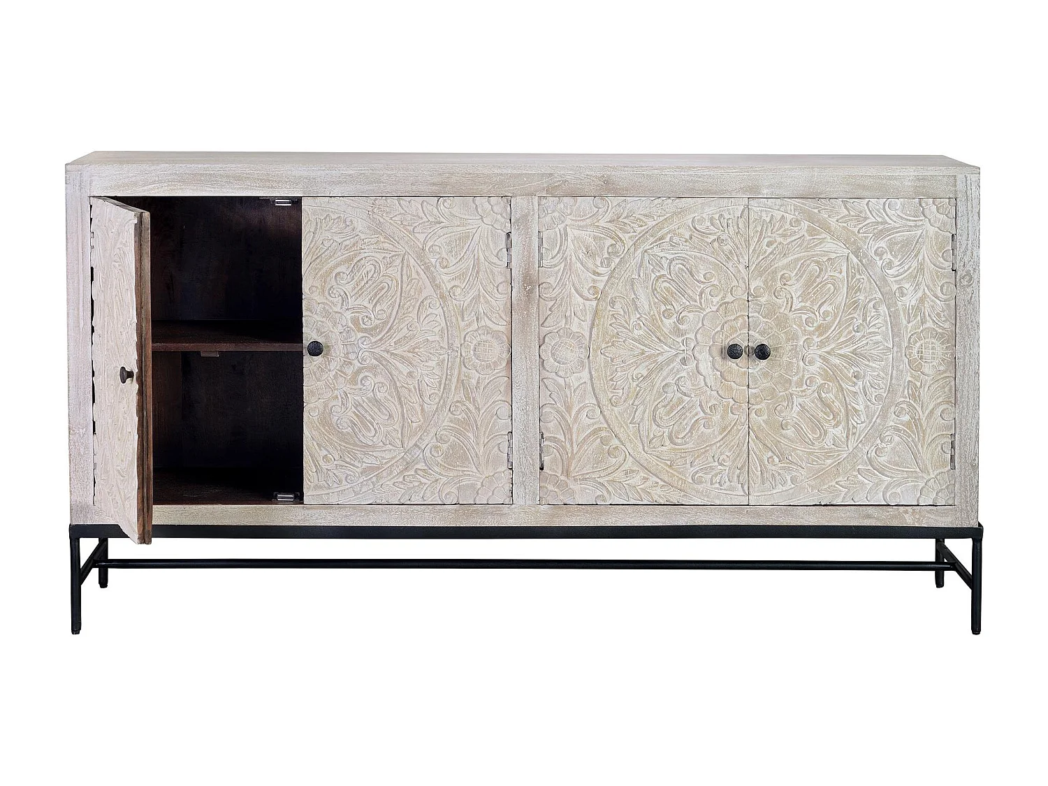 Buffet en manguier blanc vieilli