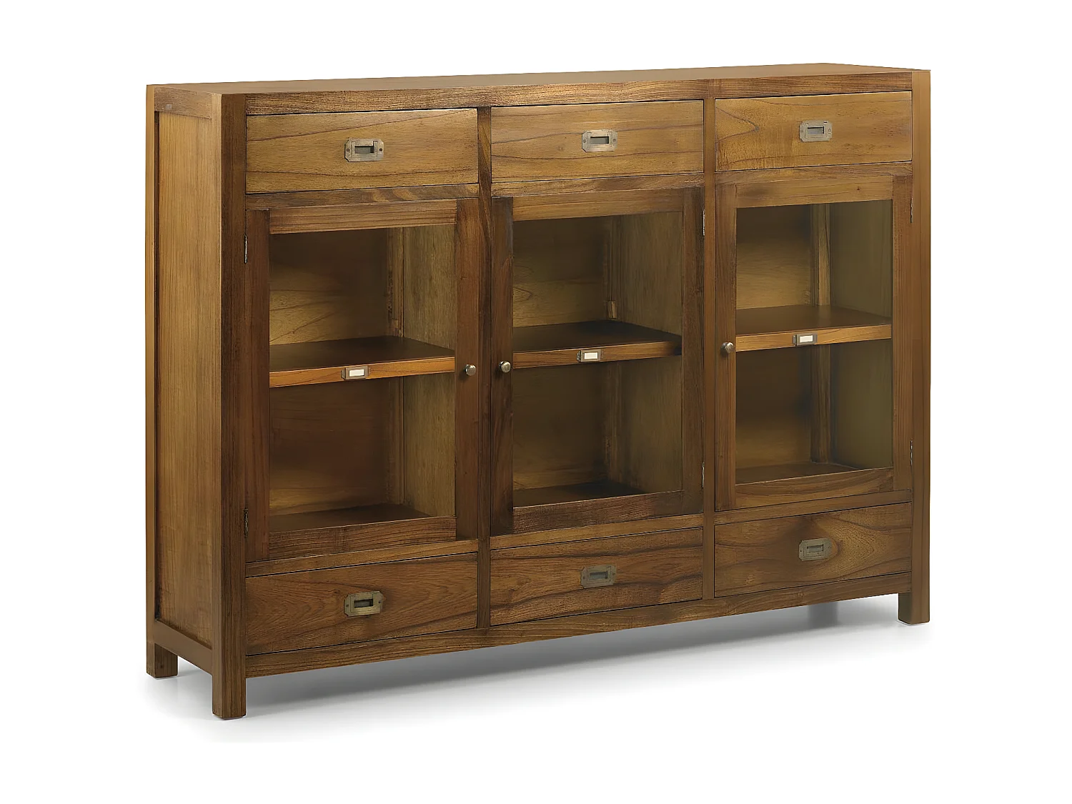 Buffet 6 tiroirs bronze Bois Marron - Onéline Décoration d'Autrefois