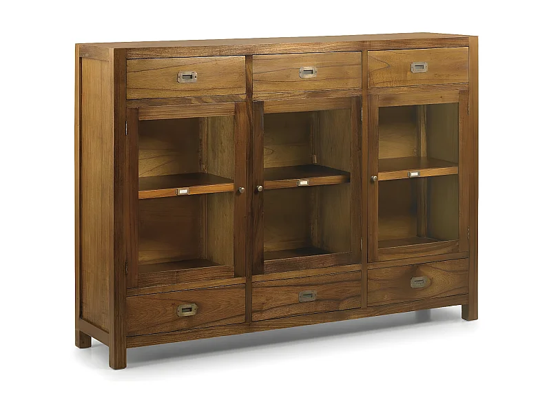 Buffet 6 tiroirs bronze Bois Marron - Onéline Décoration d'Autrefois