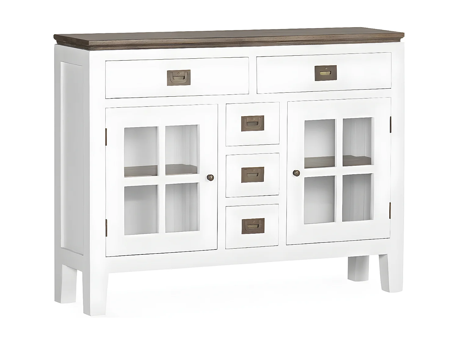Buffet 5 tiroirs bronze Bois Blanc - Mélicia Décoration d'Autrefois
