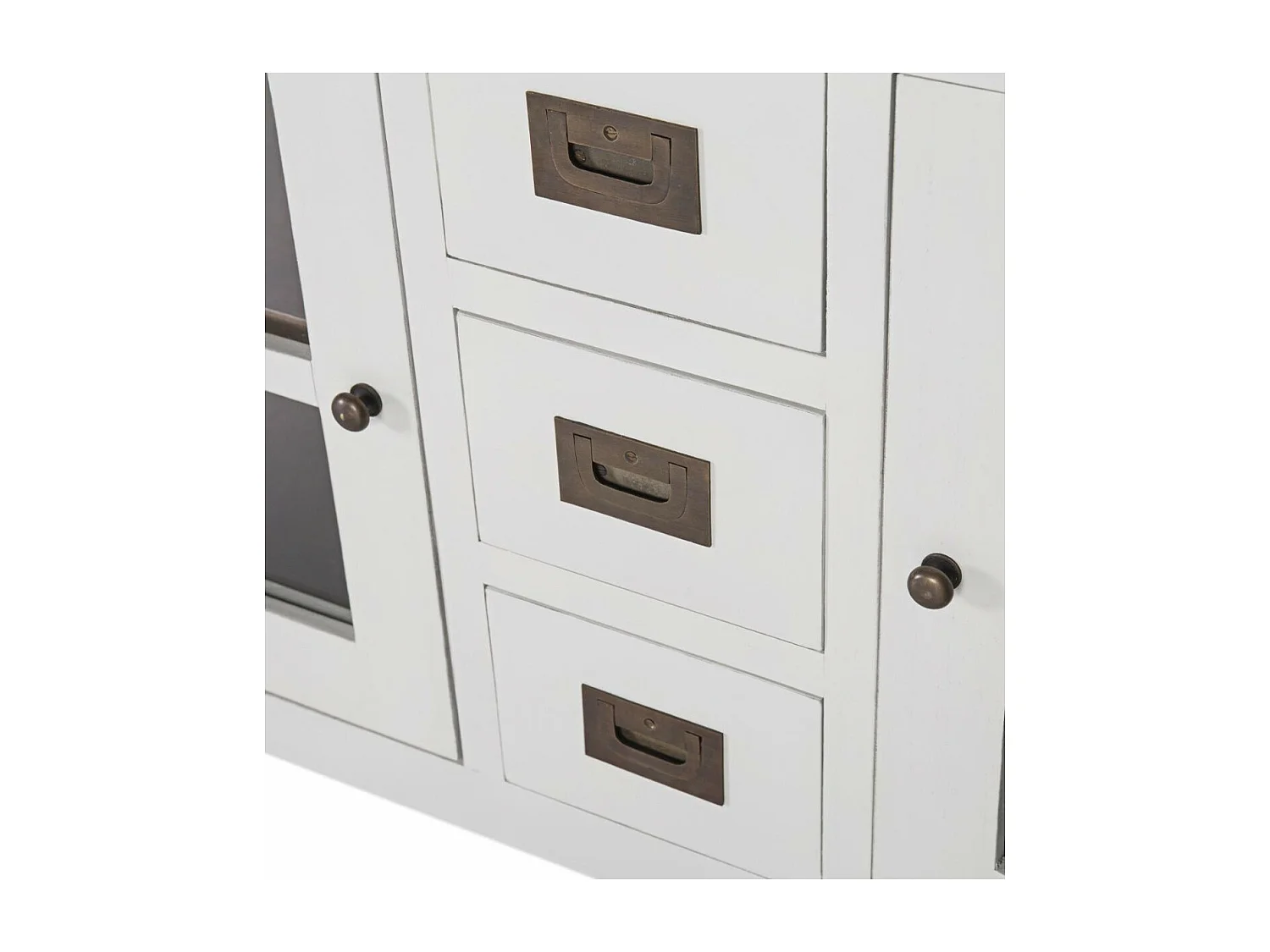 Buffet 5 tiroirs bronze Bois Blanc - Mélicia Décoration d'Autrefois