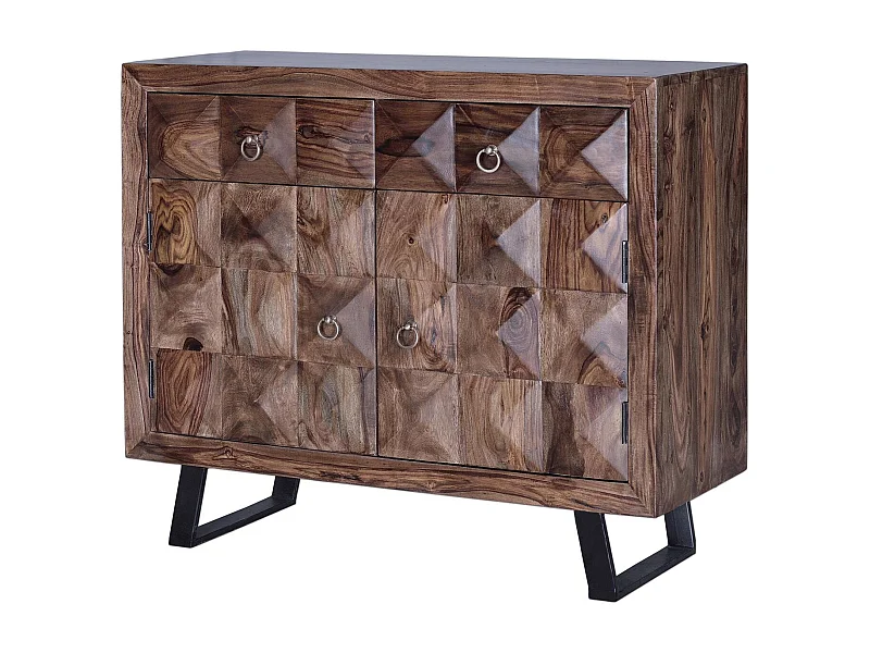 Credenza a 2 cassetti e 2 ante in massello di palissandro