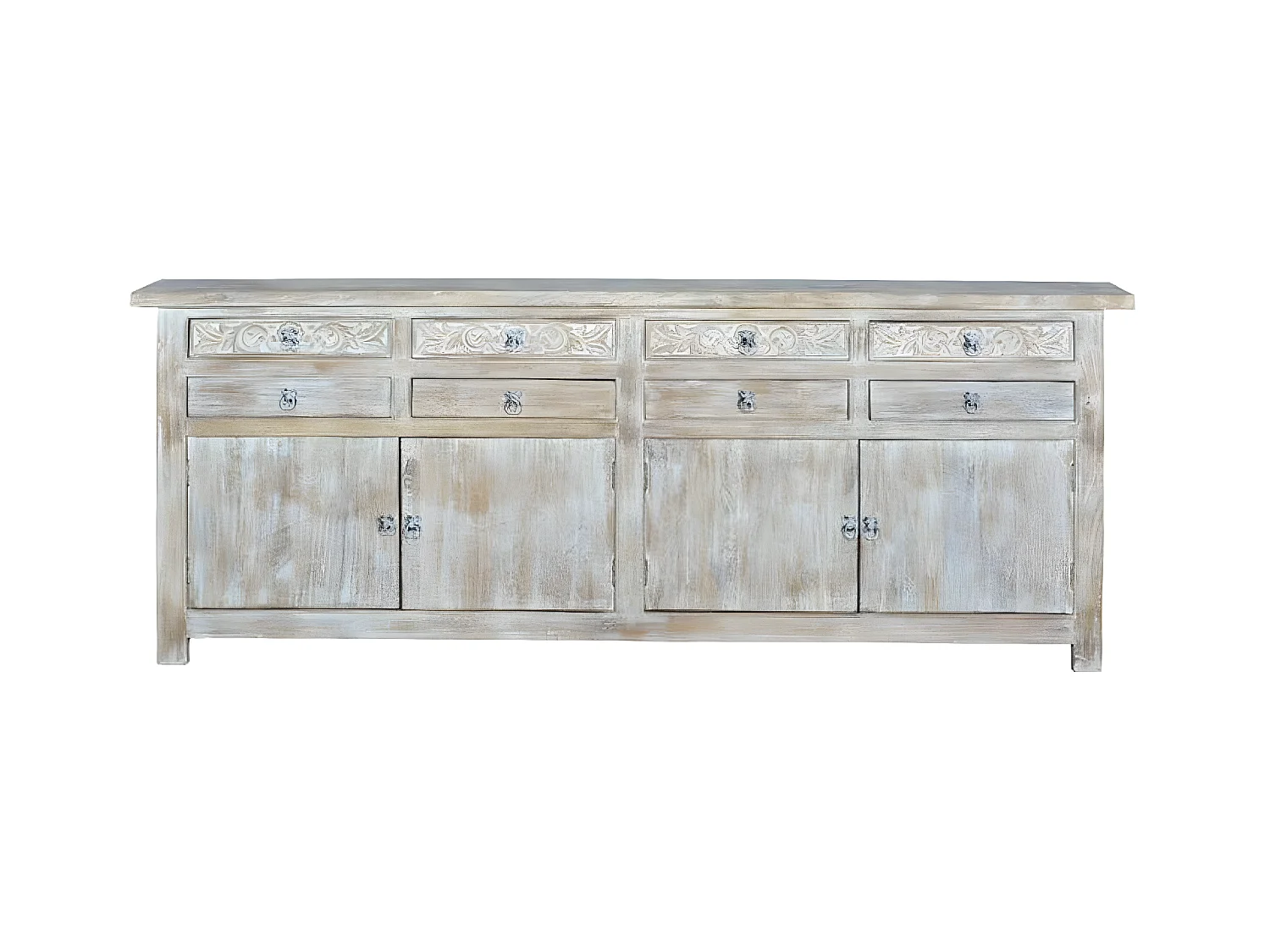 Bahut 8 tiroirs Bois Blanc - Vitalie Décoration d'Autrefois