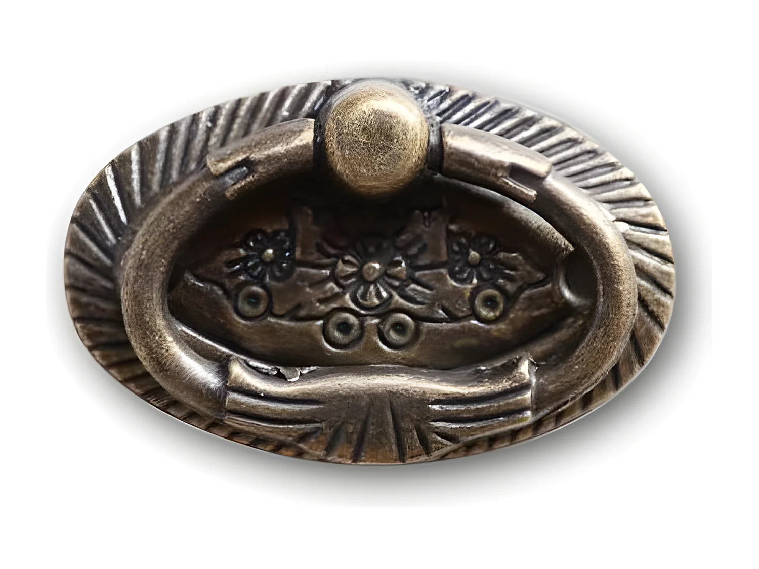 12 poignées fonte patinée 09 Fonte Marron - Décoration d'Autrefois