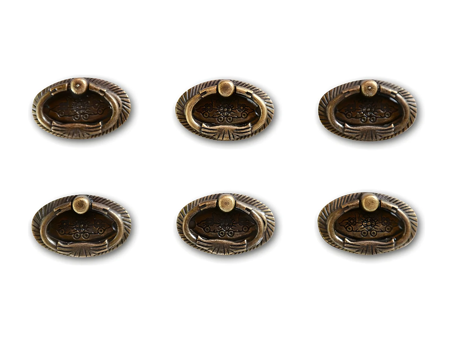 12 poignées fonte patinée 09 Fonte Marron - Décoration d'Autrefois