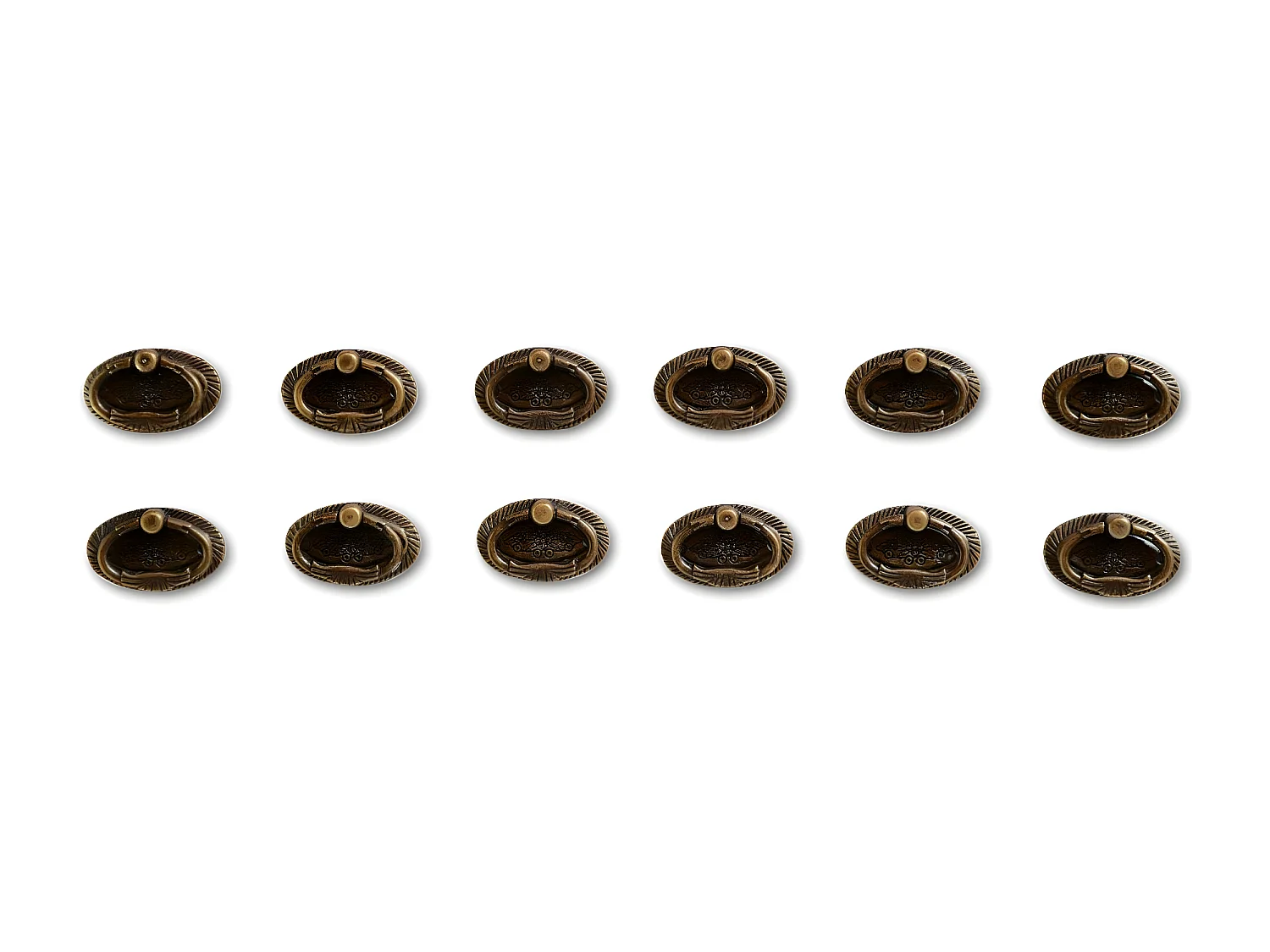 12 poignées fonte patinée 09 Fonte Marron - Décoration d'Autrefois