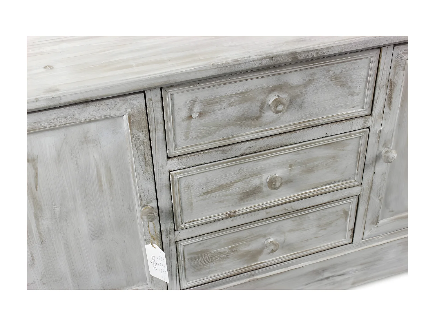 Buffet 3 tiroirs Bois Blanc - Décoration d'Autrefois