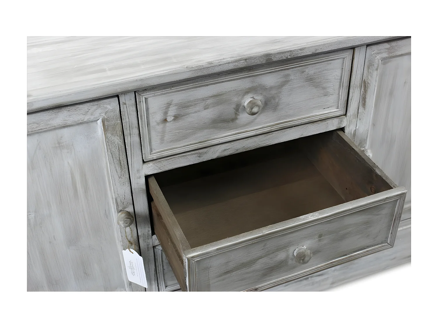 Buffet 3 tiroirs Bois Blanc - Décoration d'Autrefois