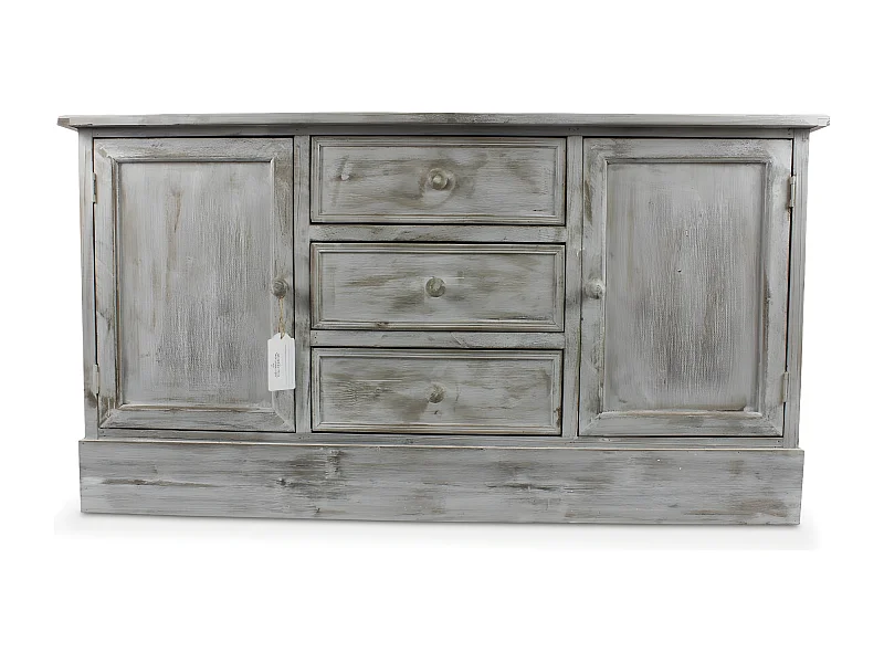 Buffet 3 tiroirs Bois Blanc - Décoration d'Autrefois