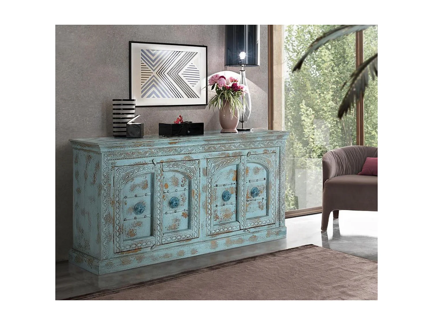 Buffet en bois de manguier