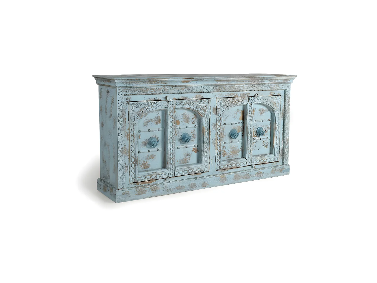 Bahut Bois Bleu - Phédéline Décoration d'Autrefois
