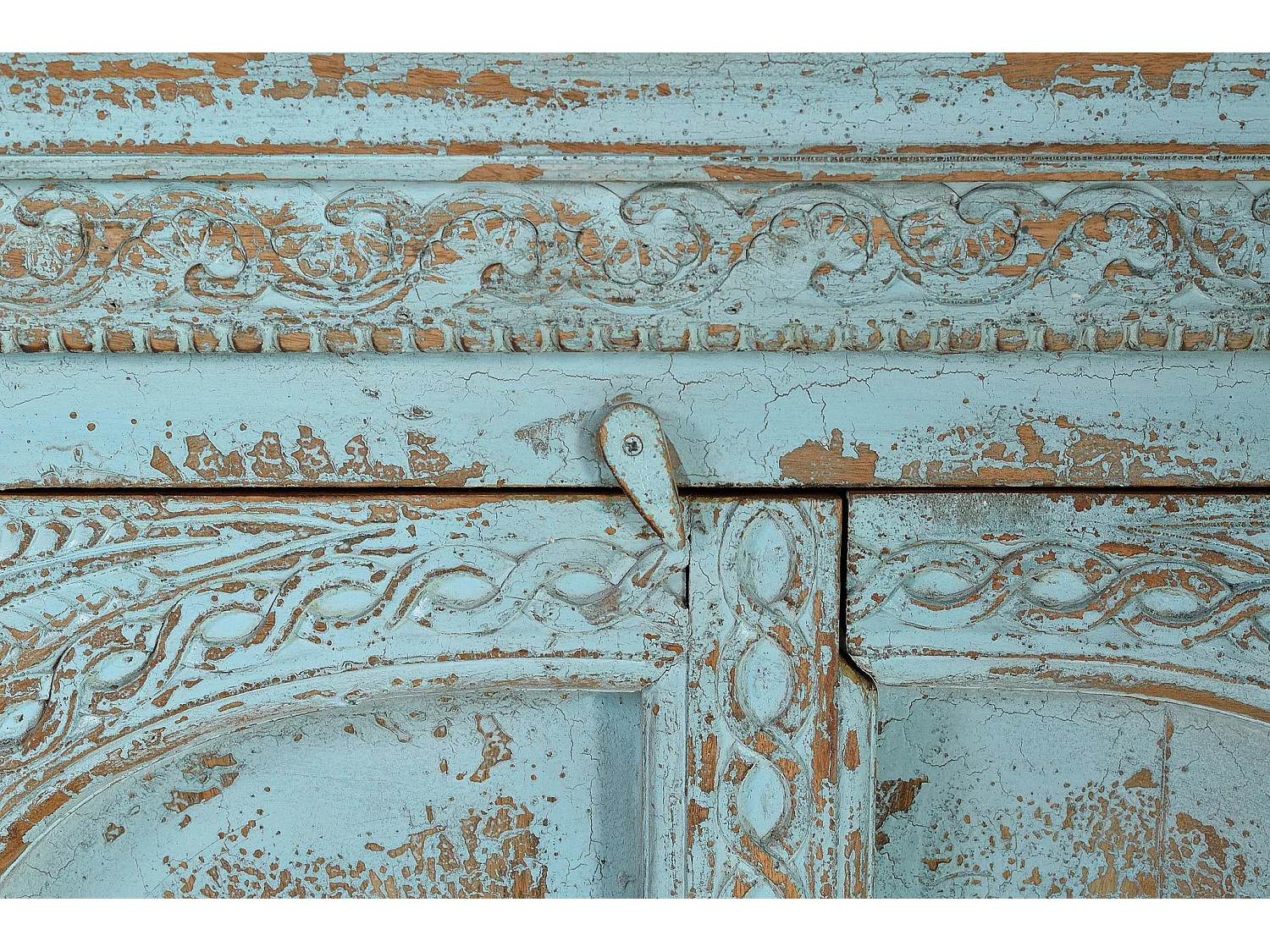 Buffet en bois de manguier, style ethnique artisanal - 100 x 190 x 45