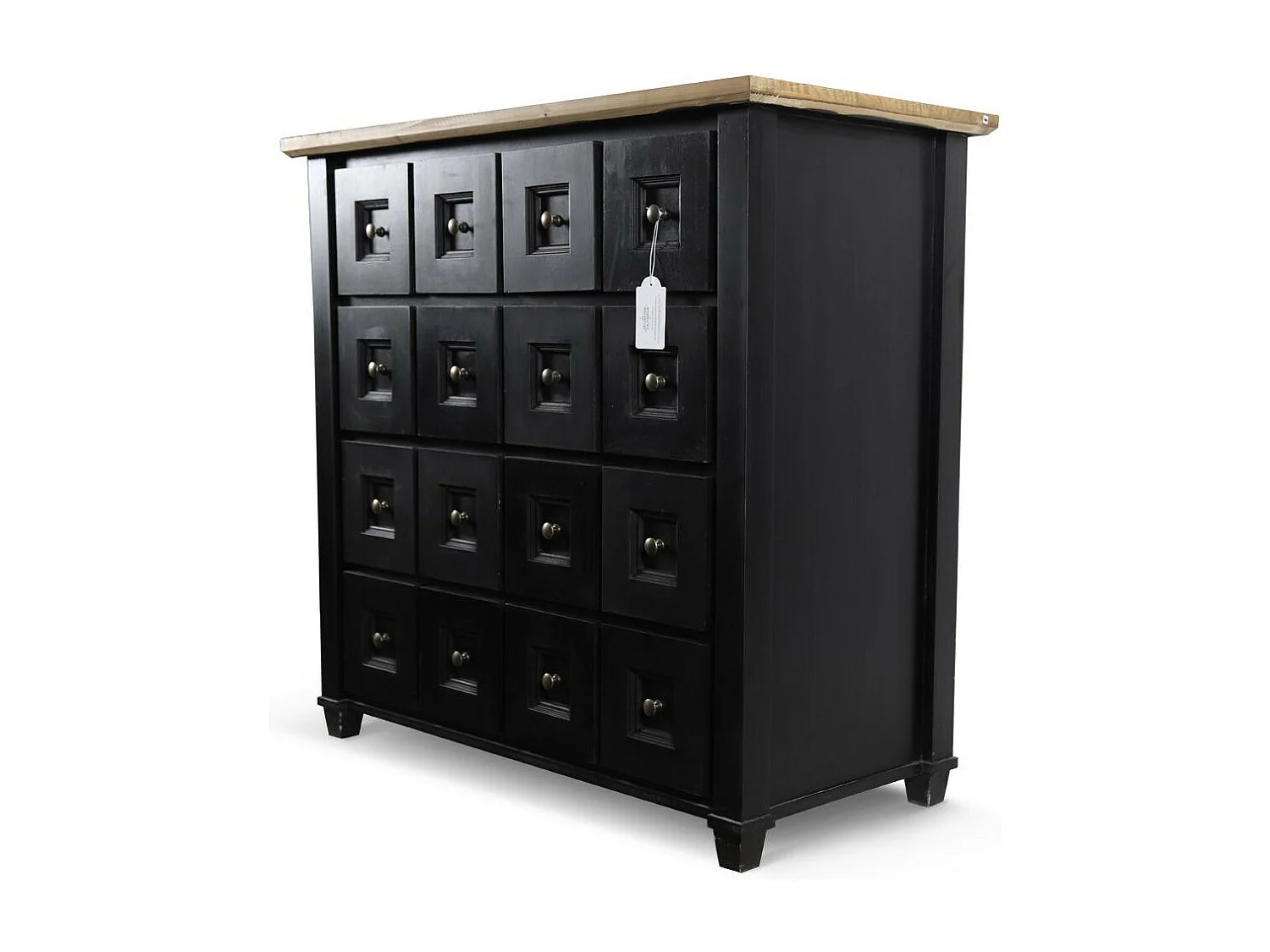 Bahut grainetier 16 tiroirs Bois-MDF Noir - Idéline Décoration d'Autrefois