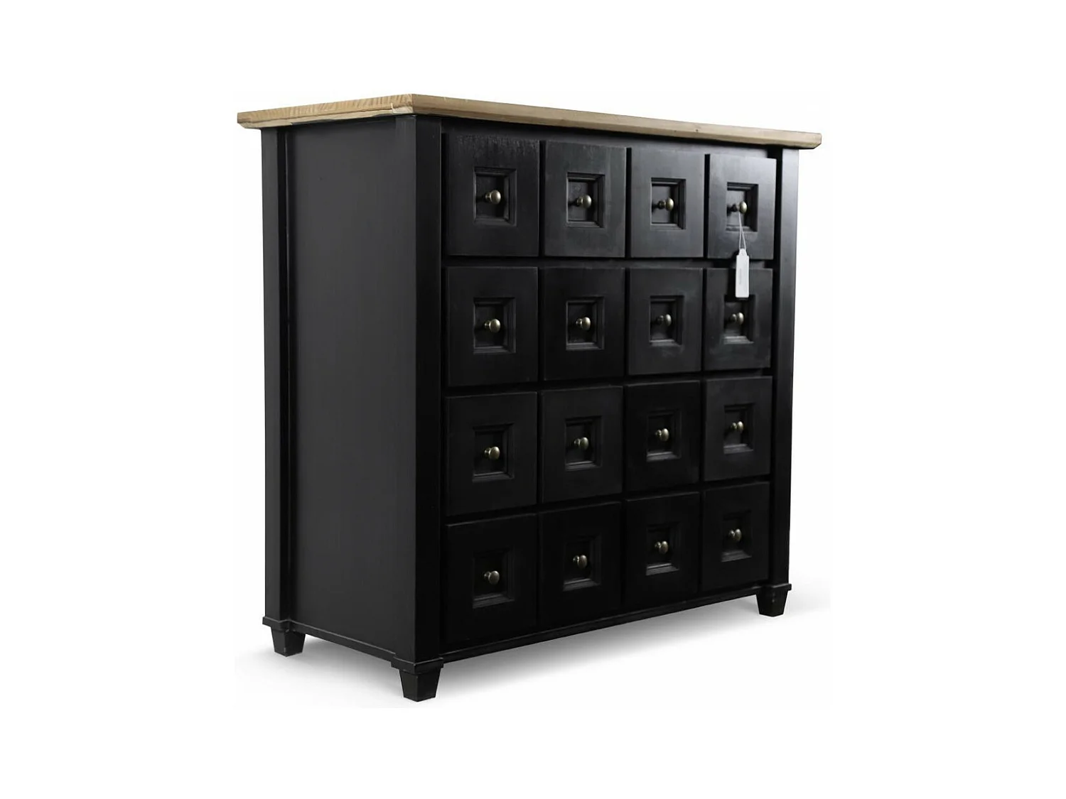 Bahut grainetier 16 tiroirs Bois-MDF Noir - Idéline Décoration d'Autrefois