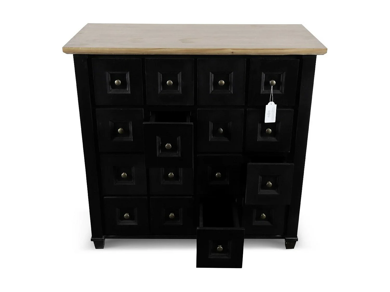 Bahut grainetier 16 tiroirs Bois-MDF Noir - Idéline Décoration d'Autrefois
