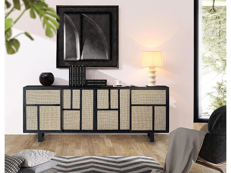 aparelho com grelhas em madeira de mangueira castanha 80x200x40