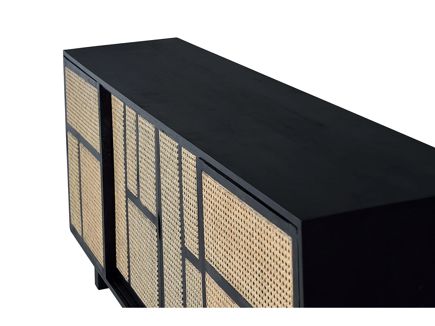 Buffet à lattes en manguier marron