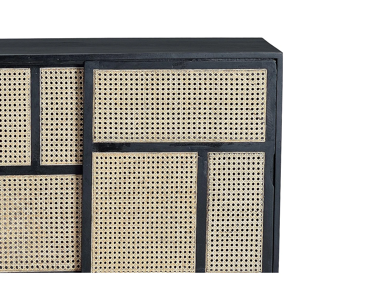 Buffet à lattes en manguier marron