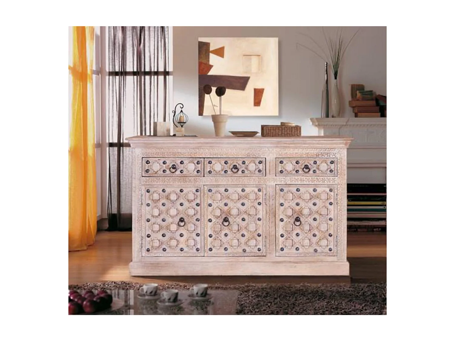 Buffet en bois de manguier couleur naturelle