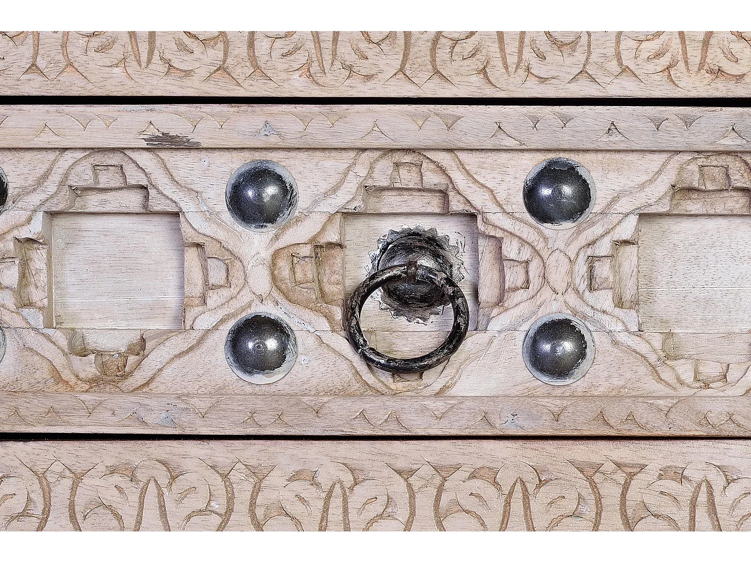 Buffet en bois de manguier de style méditerranéen moderne - 92 x 150 x 40