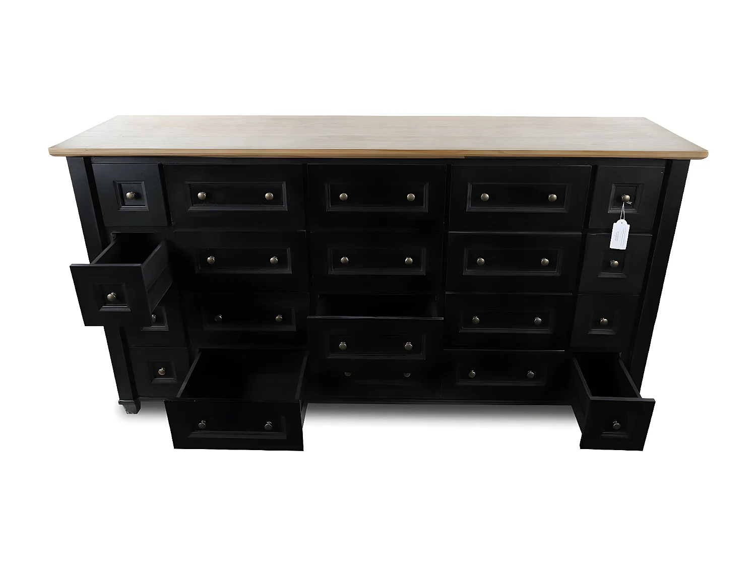 Bahut grainetier 20 tiroirs Bois-MDF Noir - Idéline Décoration d'Autrefois