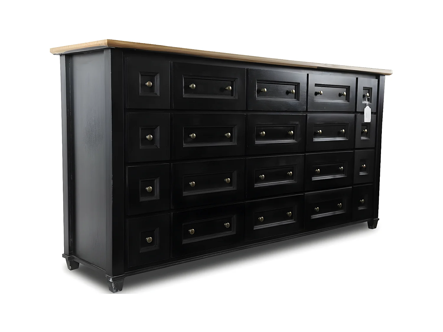 Bahut grainetier 20 tiroirs Bois-MDF Noir - Idéline Décoration d'Autrefois