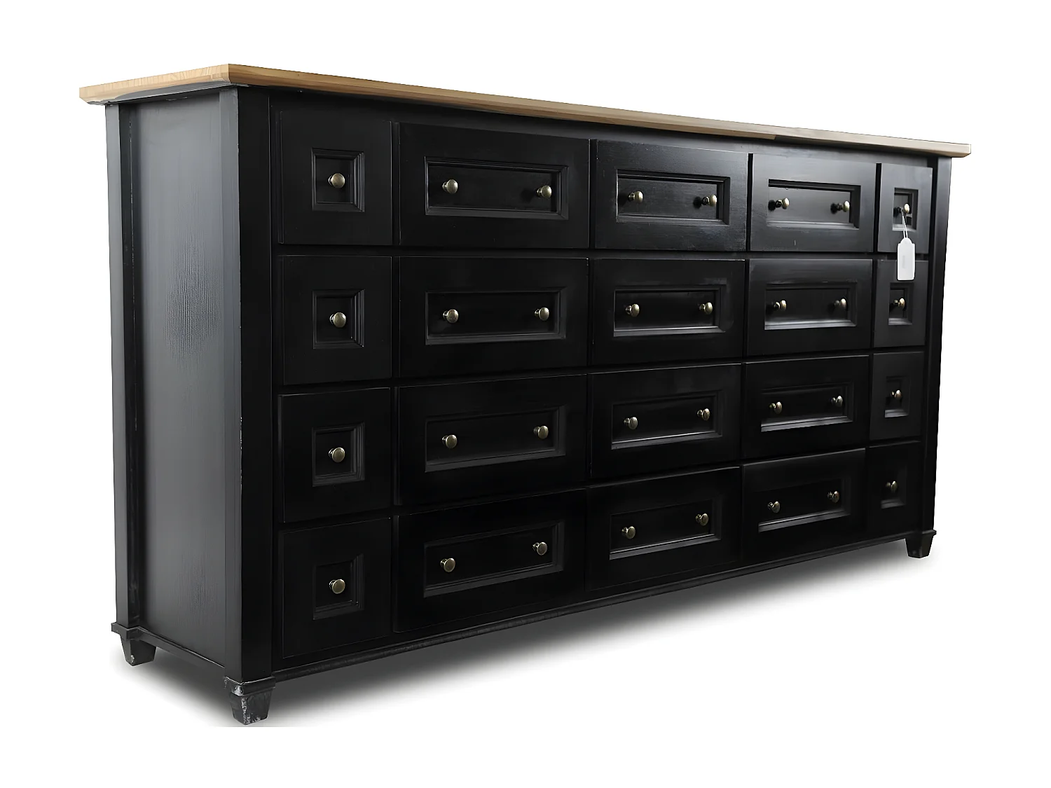 Bahut grainetier 20 tiroirs Bois-MDF Noir - Idéline Décoration d'Autrefois