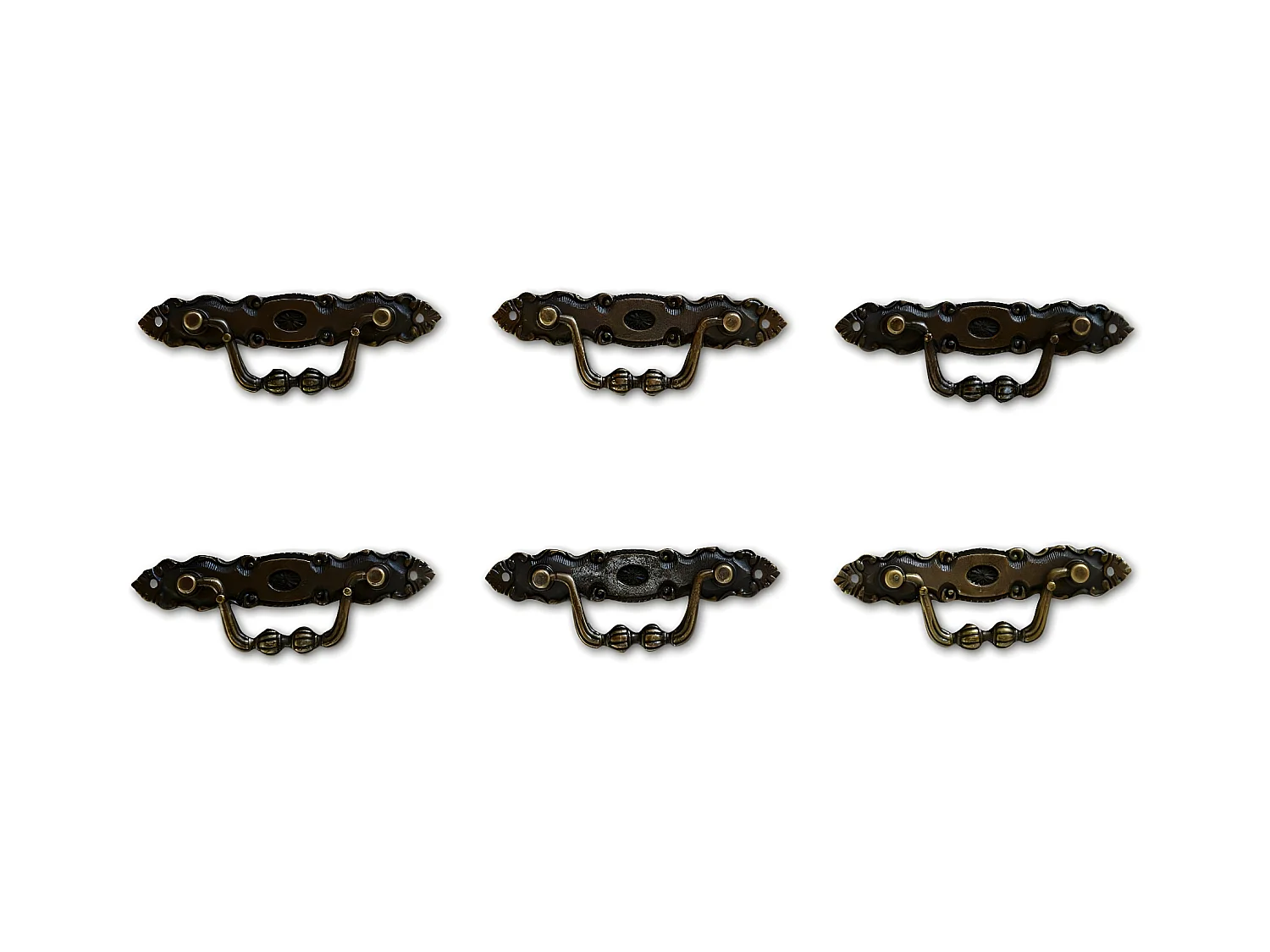 12 poignées fonte patinée 08 Fonte Marron - Décoration d'Autrefois