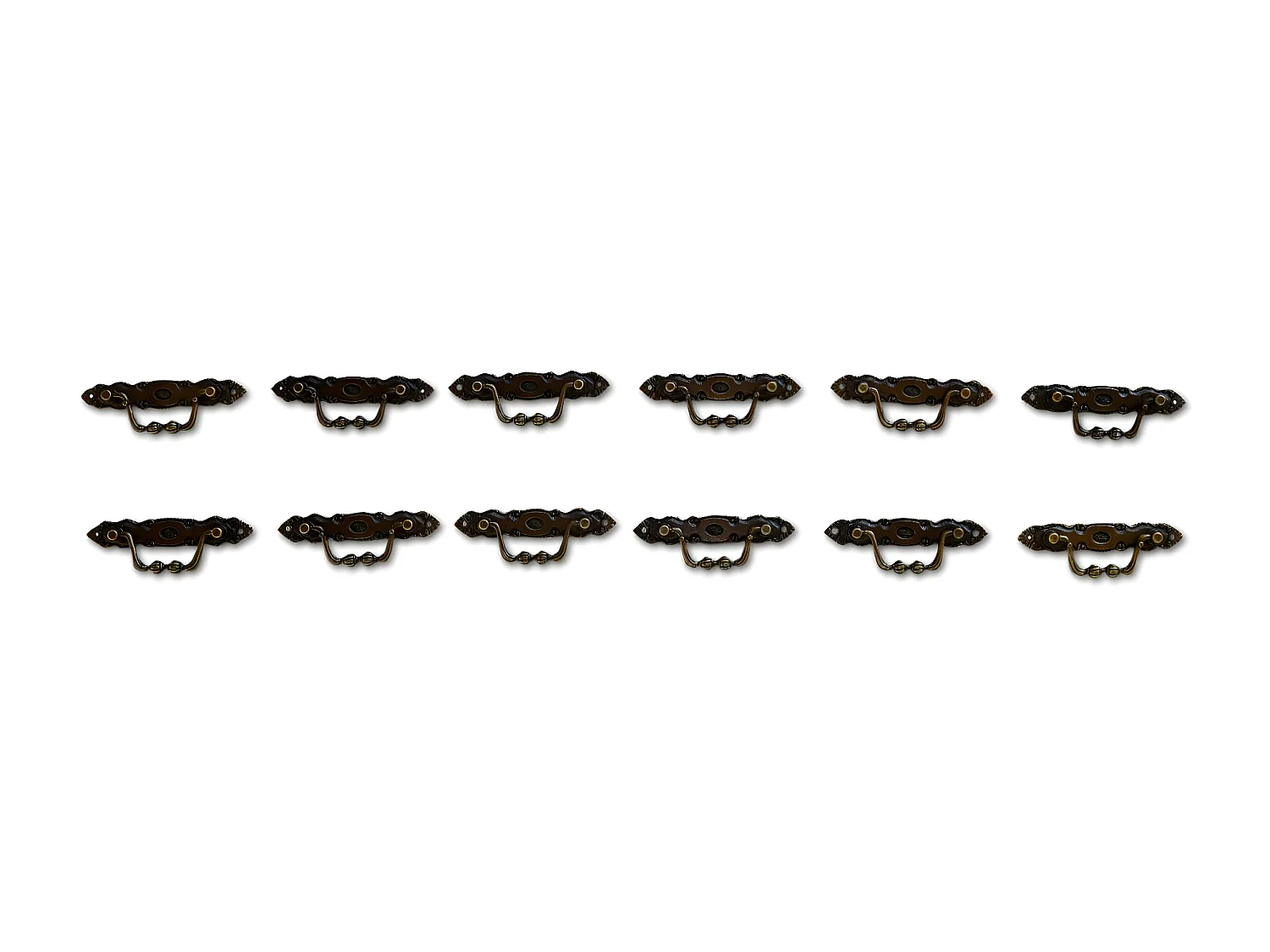 12 poignées fonte patinée 08 Fonte Marron - Décoration d'Autrefois