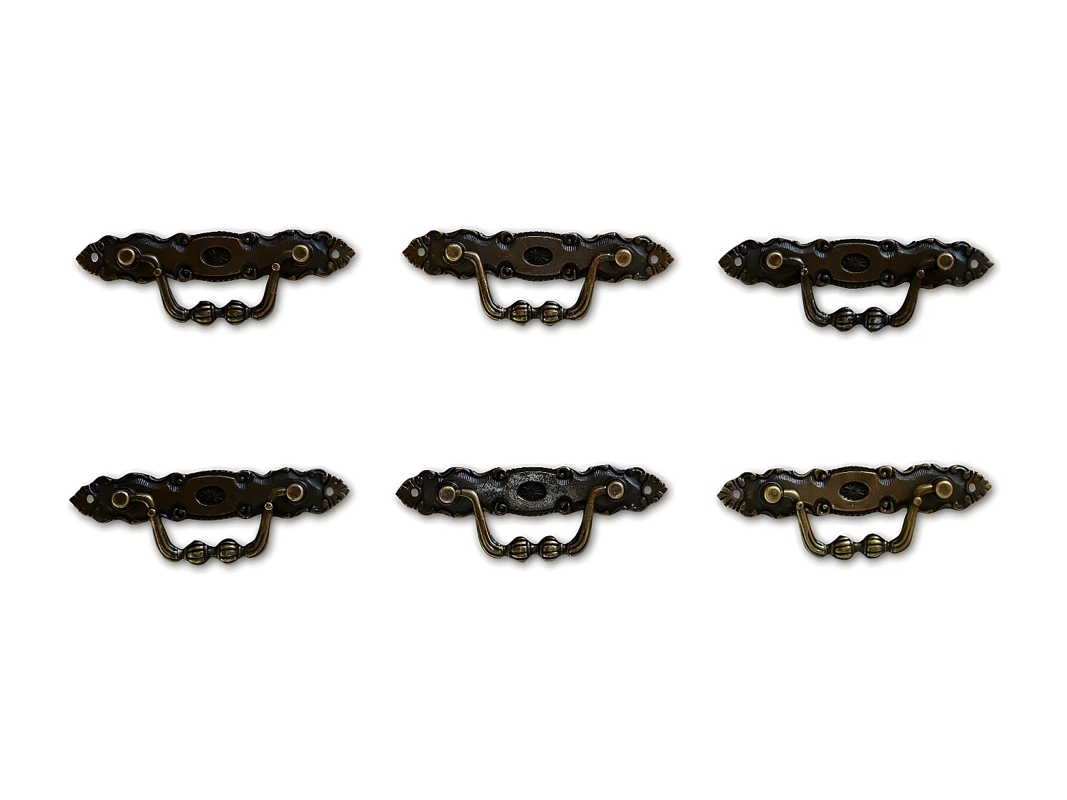 12 poignées fonte patinée 08 Fonte Marron - Décoration d'Autrefois