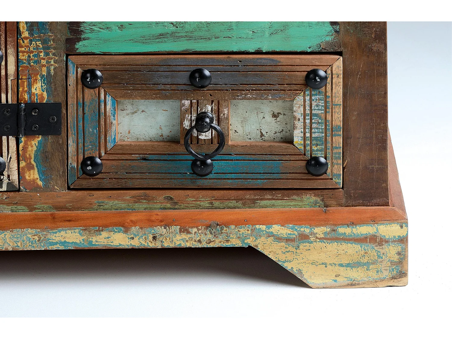 Buffet en bois recyclé style rétro vintage - 80 x 110 x 40