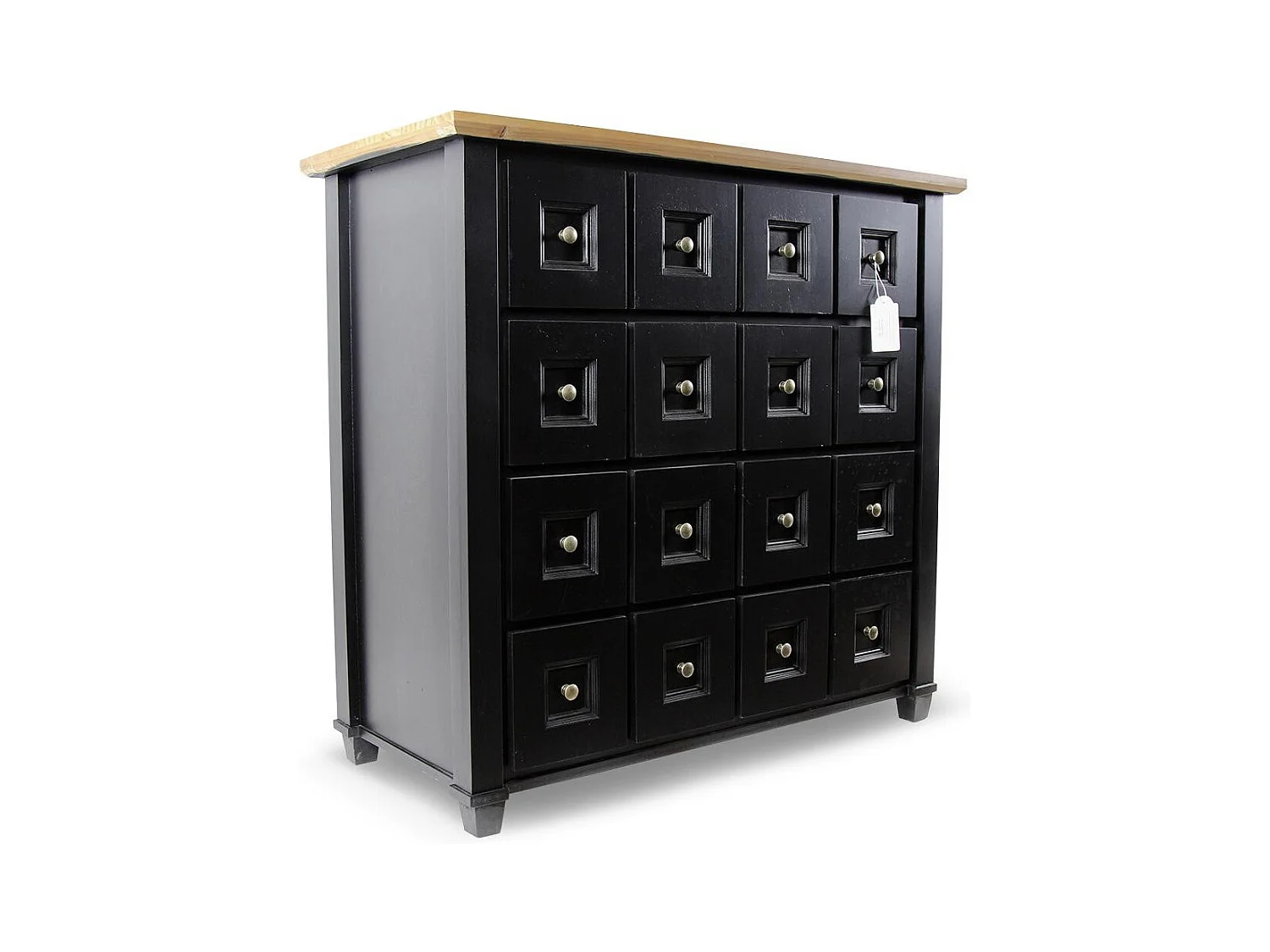 Bahut grainetier 16 tiroirs Bois-MDF Noir - Idéline Décoration d'Autrefois