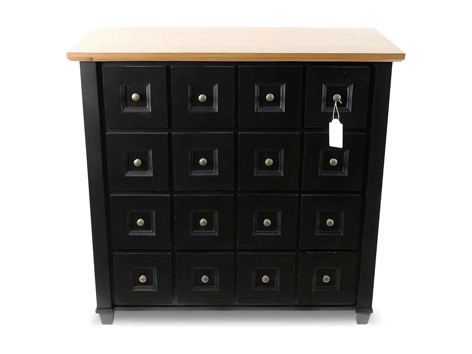 Bahut grainetier 16 tiroirs Bois-MDF Noir - Idéline Décoration d'Autrefois