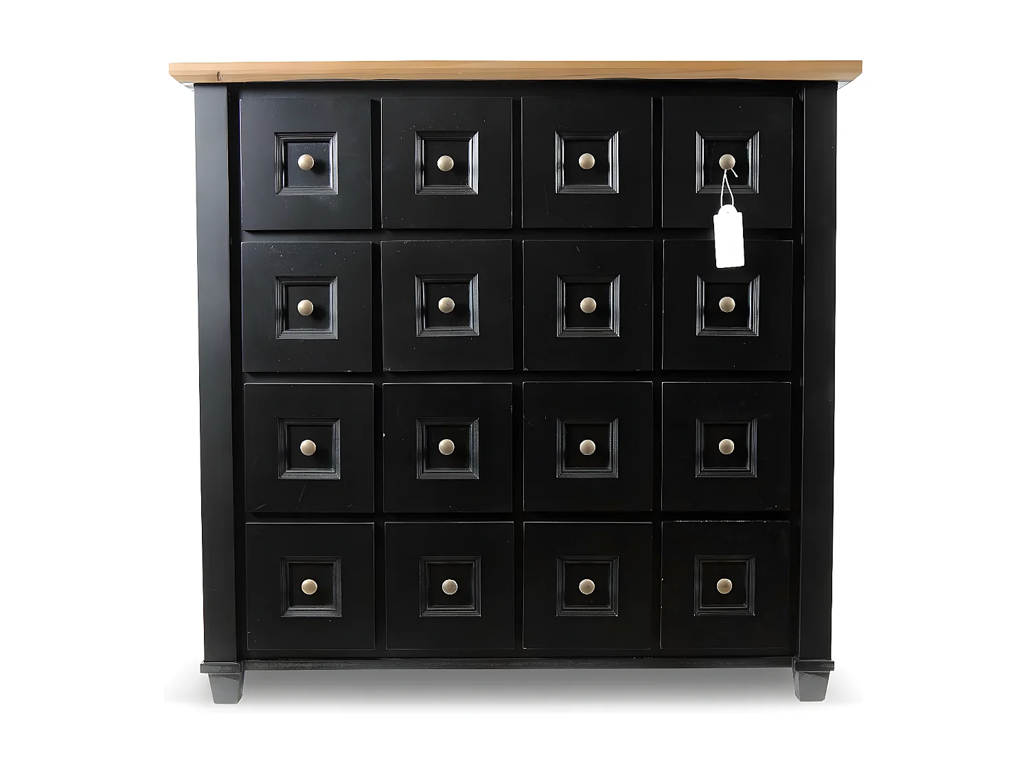 Bahut grainetier 16 tiroirs Bois-MDF Noir - Idéline Décoration d'Autrefois