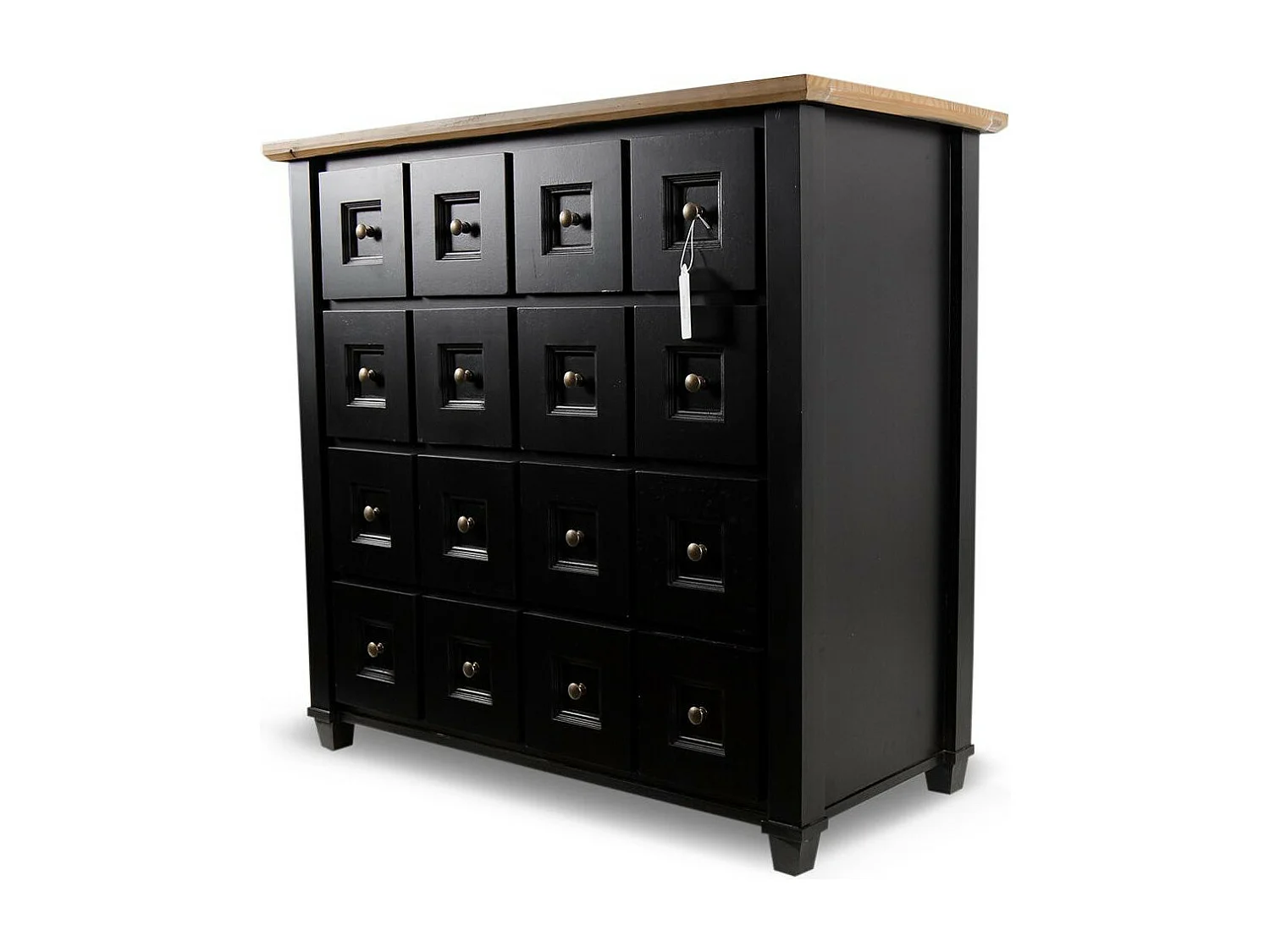 Bahut grainetier 16 tiroirs Bois-MDF Noir - Idéline Décoration d'Autrefois