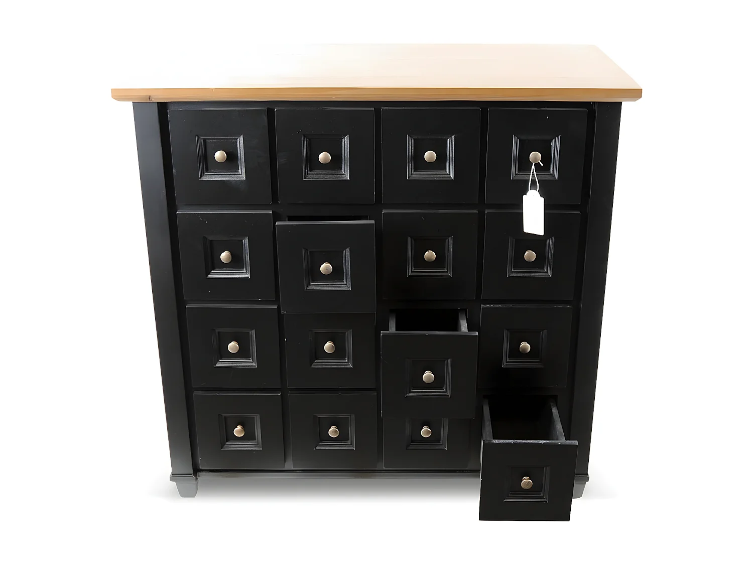 Bahut grainetier 16 tiroirs Bois-MDF Noir - Idéline Décoration d'Autrefois
