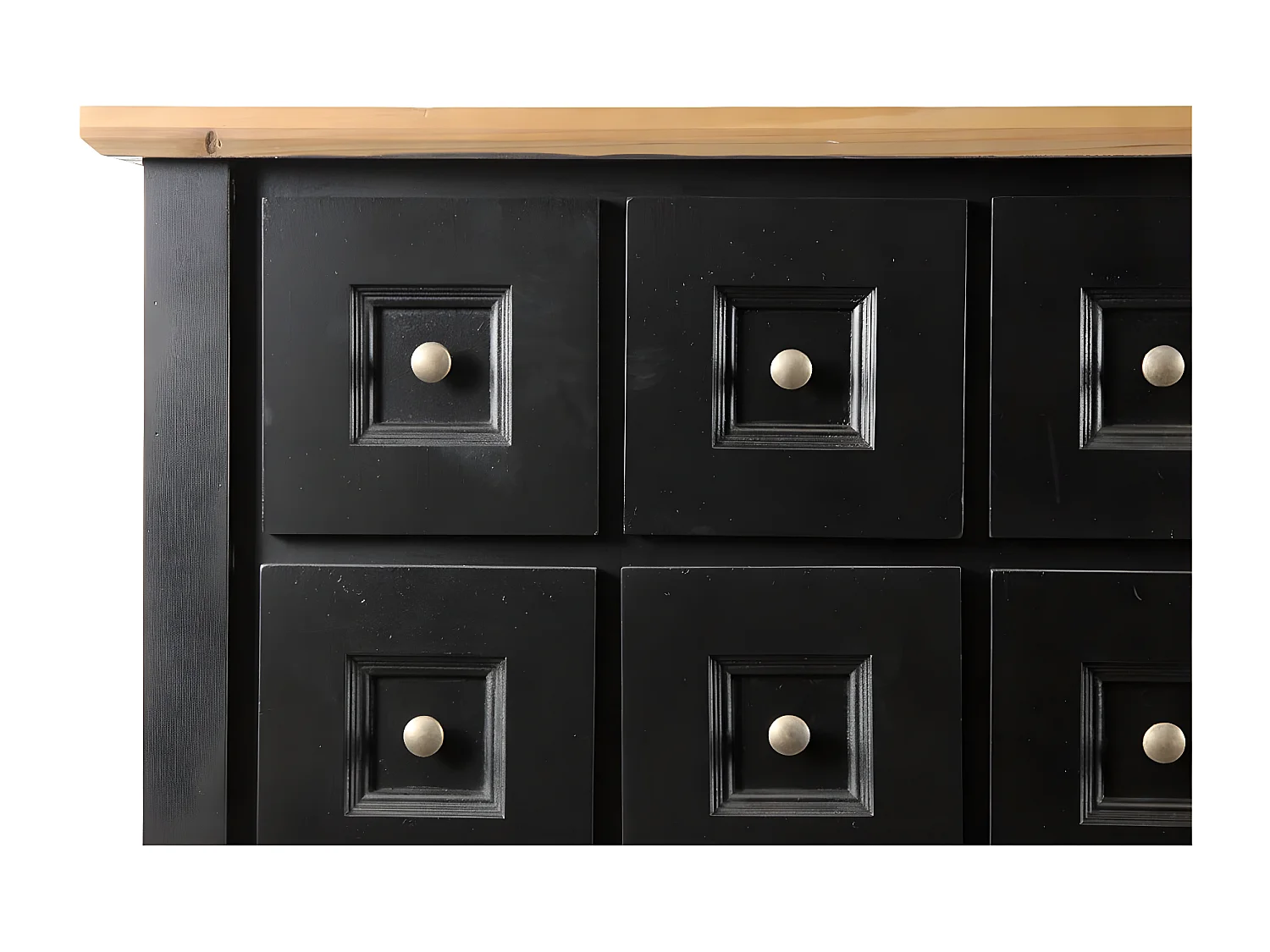 Bahut grainetier 16 tiroirs Bois-MDF Noir - Idéline Décoration d'Autrefois