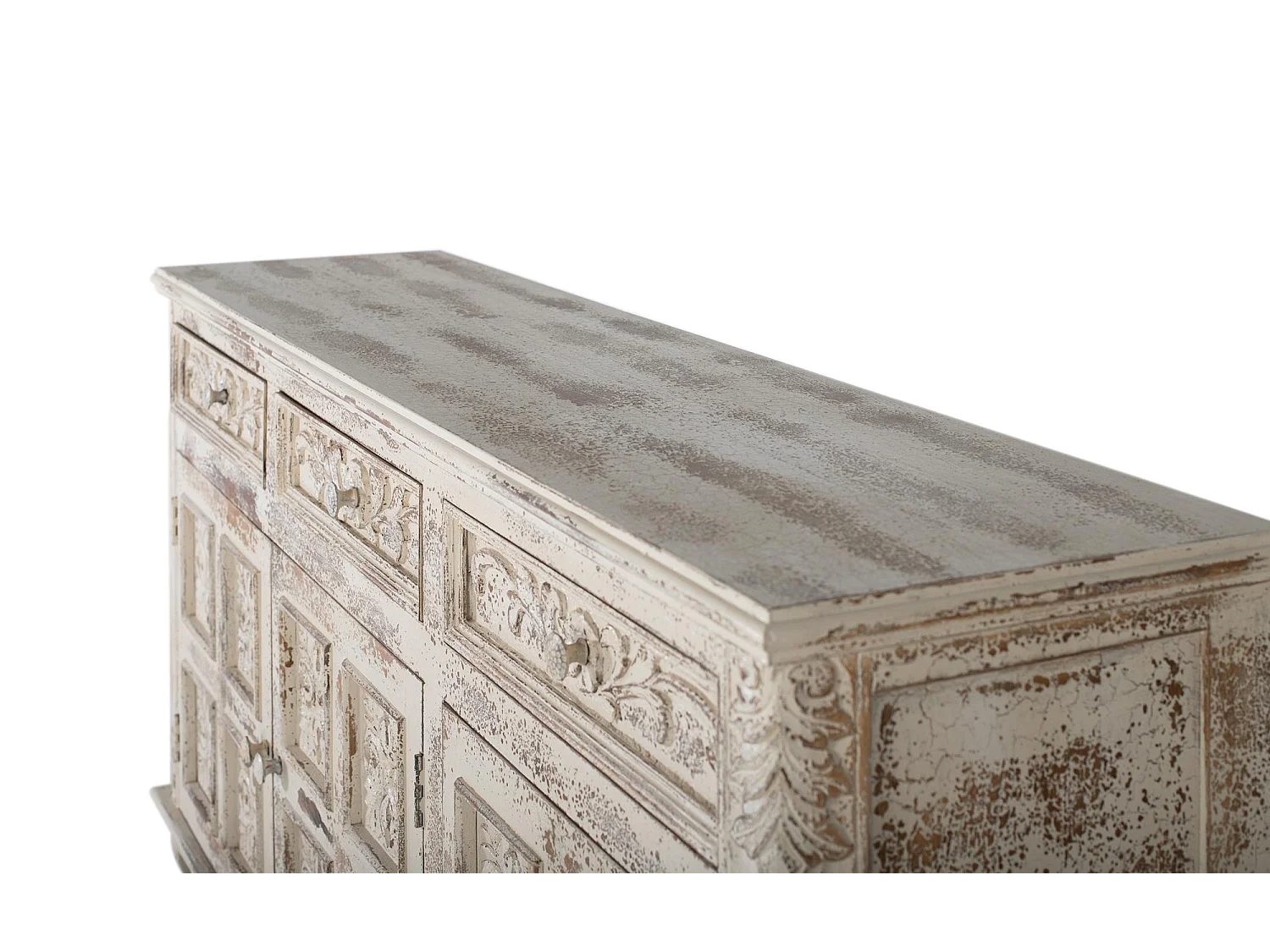 Bahut 3 tiroirs Bois Blanc - Décoration d'Autrefois