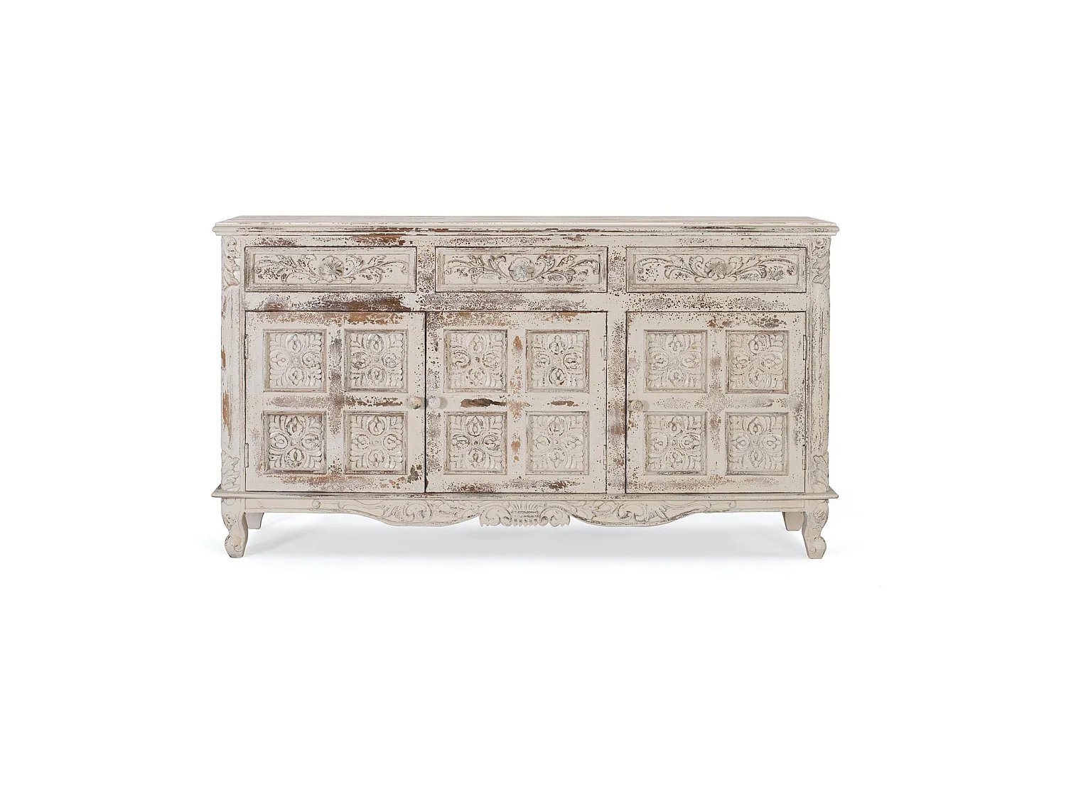 Buffet en bois de manguier de style méditerranéen moderne - 95 x 175 x 44