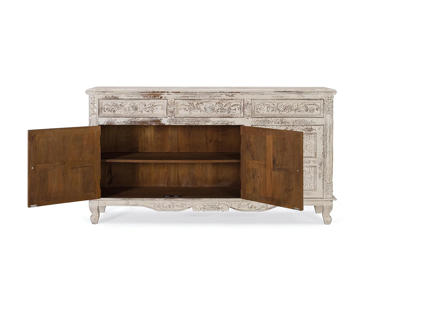 Buffet en bois de manguier de style méditerranéen moderne - 95 x 175 x 44