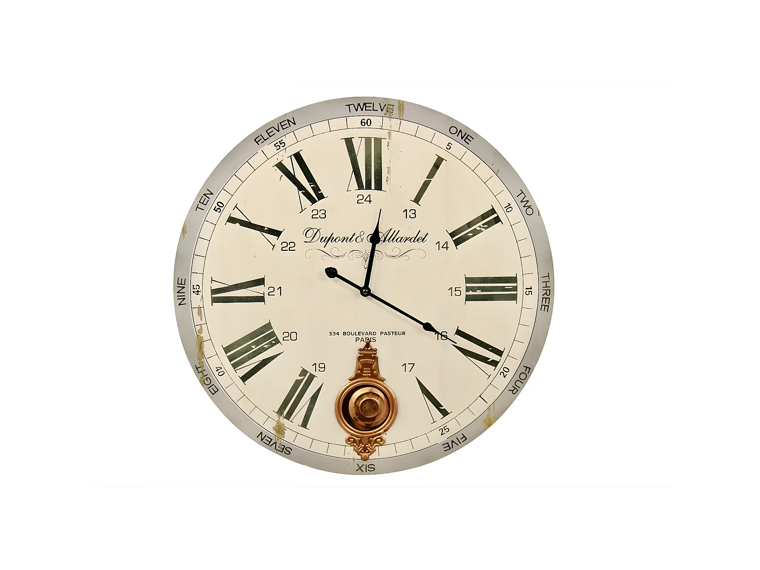 Horloge ancienne balancier dupont & allardet Bois Blanc - Décoration d'Autrefois