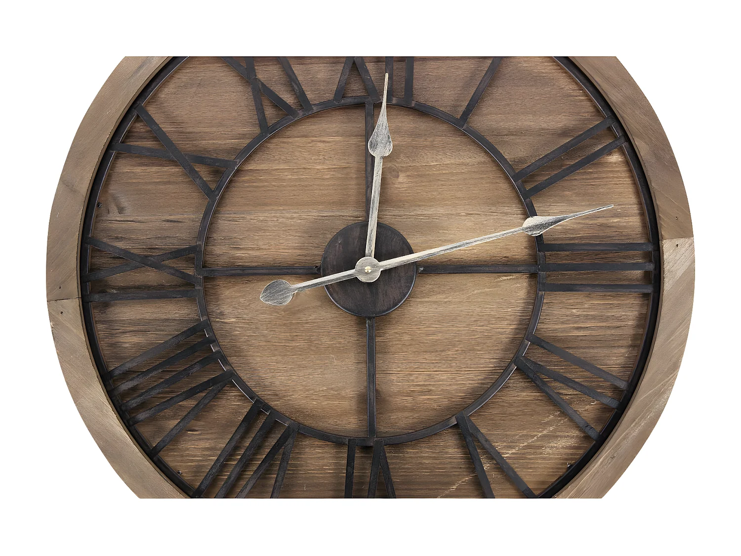 Grande horloge ancienne Bois-Métal Marron - Décoration d'Autrefois