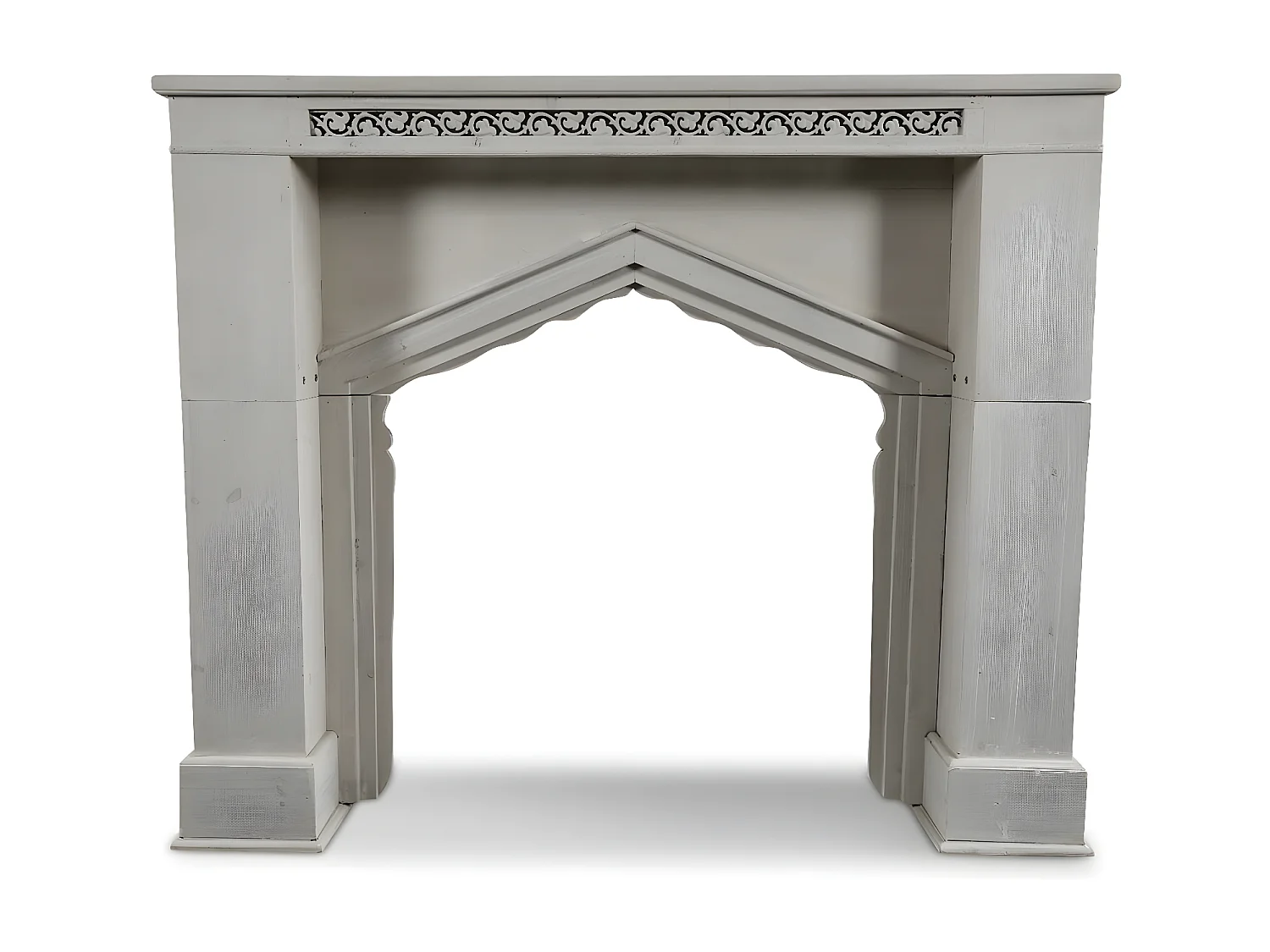 Encadrement manteau cheminée Bois Blanc - Décoration d'Autrefois