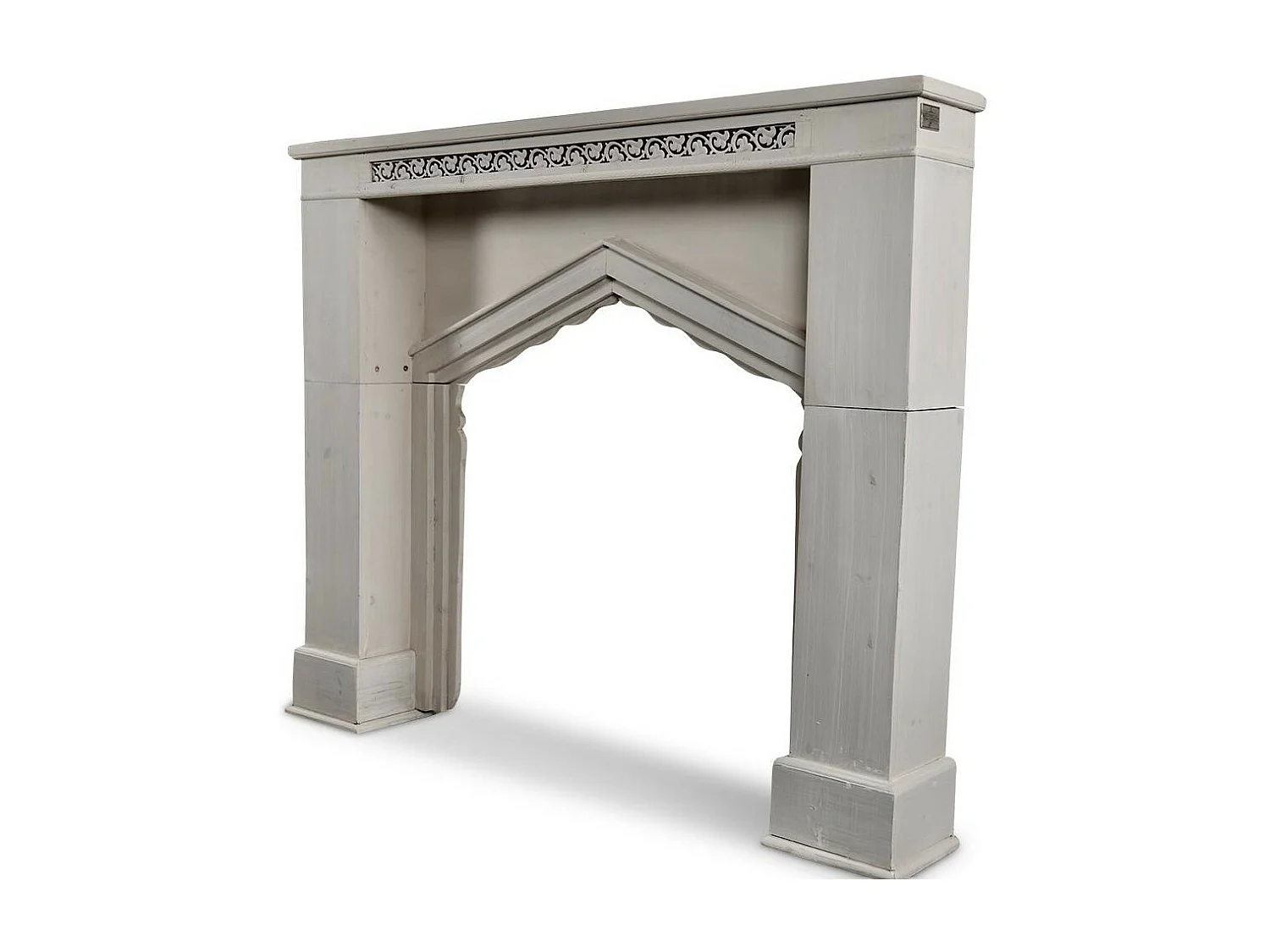 Encadrement manteau cheminée Bois Blanc - Décoration d'Autrefois