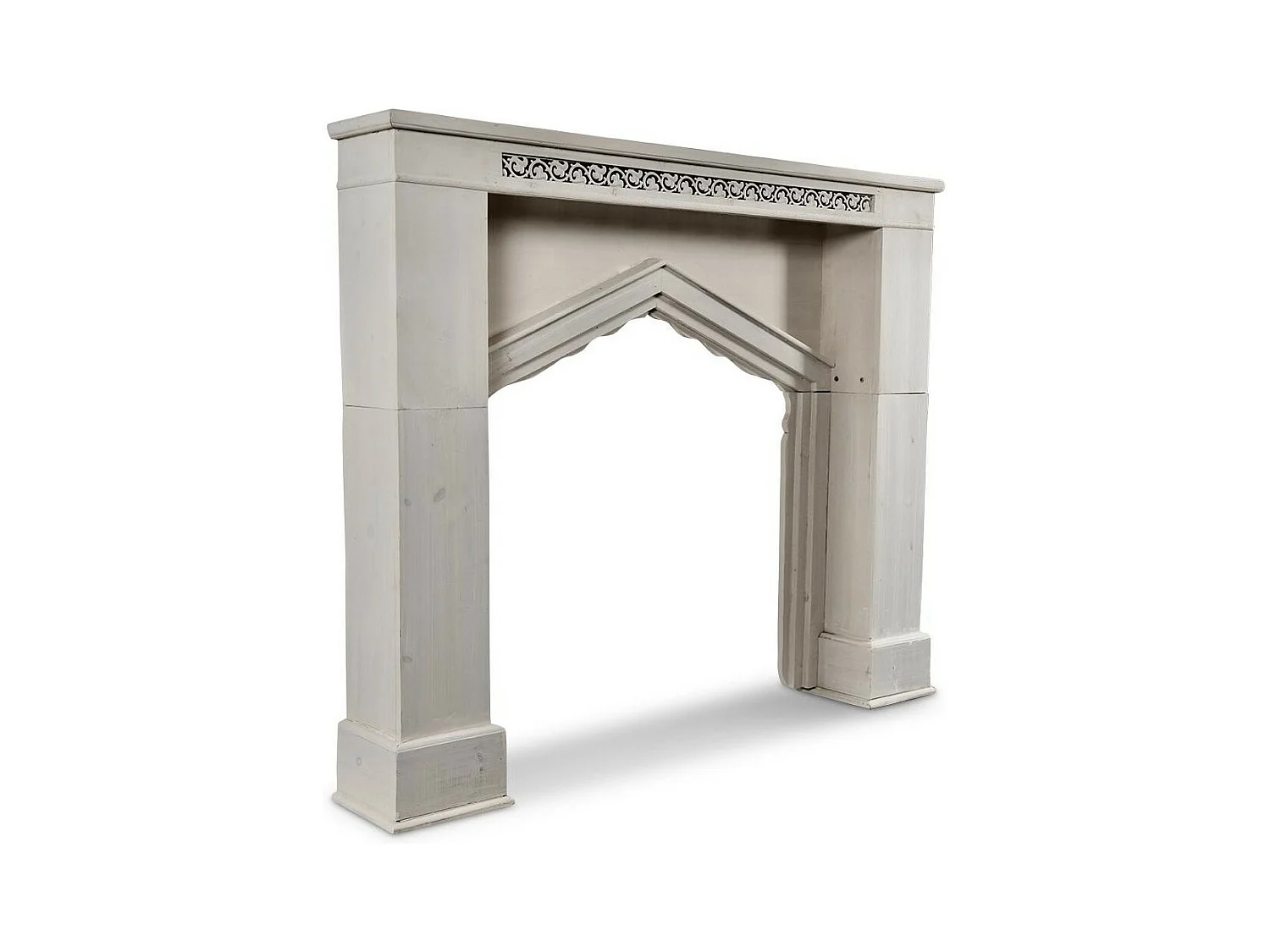 Encadrement manteau cheminée Bois Blanc - Décoration d'Autrefois