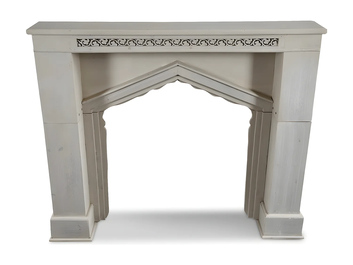 Encadrement manteau cheminée Bois Blanc - Décoration d'Autrefois