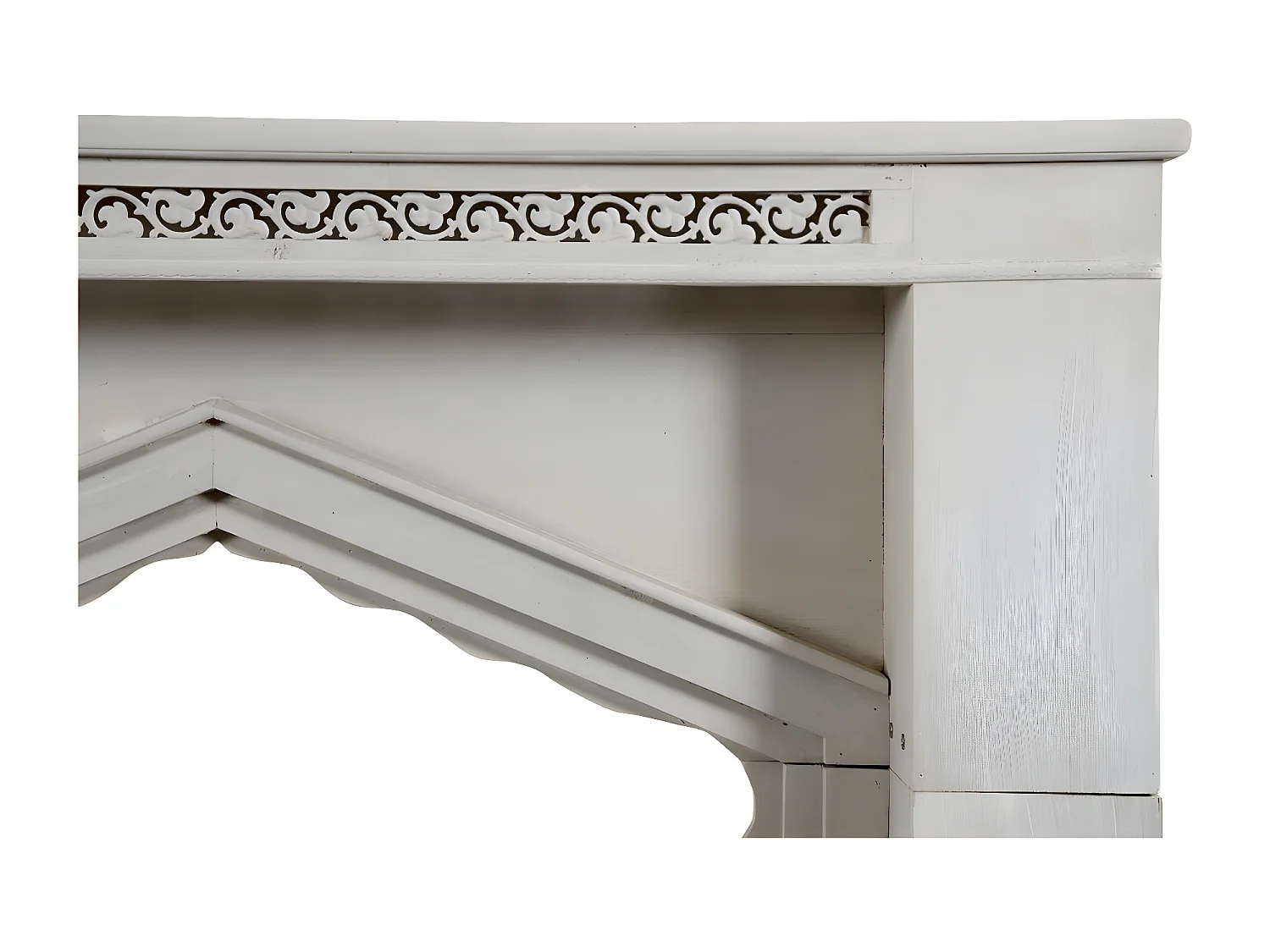 Encadrement manteau cheminée Bois Blanc - Décoration d'Autrefois