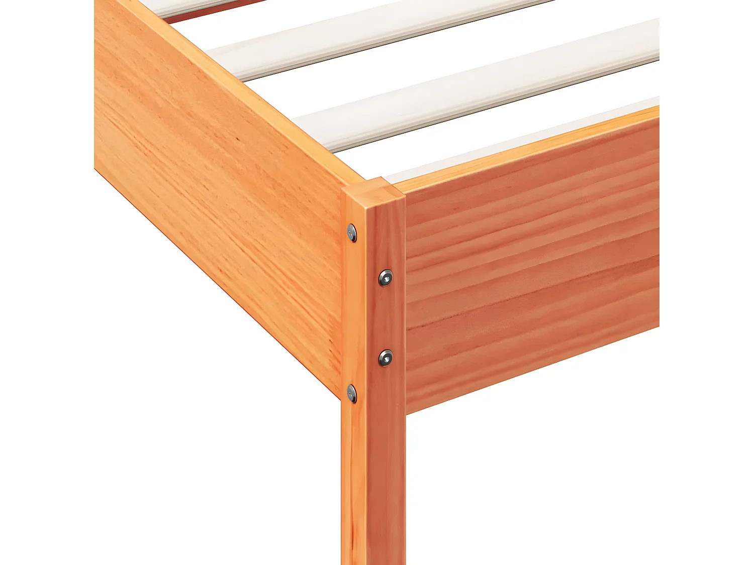 Estrutura de cama 75x190 cm madeira pinho maciça castanho cera