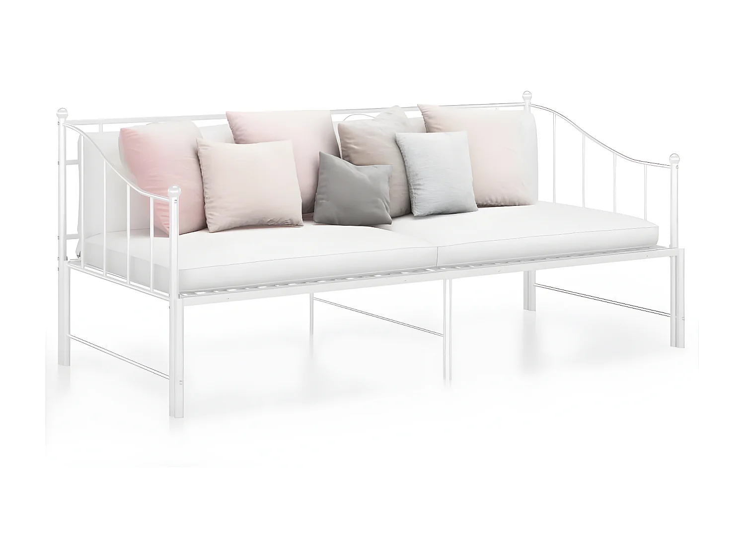 Estrutura sofá-cama de puxar 90x200 cm metal branco