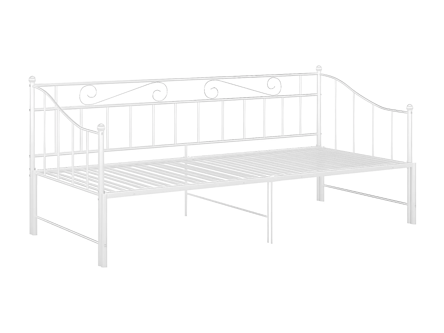 Estrutura sofá-cama de puxar 90x200 cm metal branco